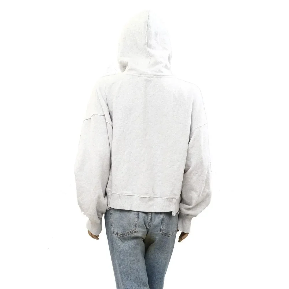 Free People Fp Movement Undefeated Hoodie Sweatshirt Cropped Top Grey M 289570
